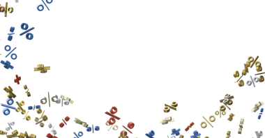 Finans Konseptleri için Beyaz Arkaplanda Değişen Yüzdelik Sembolleri