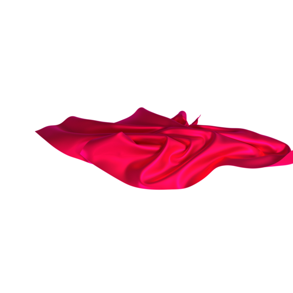 Beyaz Arkaplanda Zarifçe Akan Kırmızı İpek Kumaş