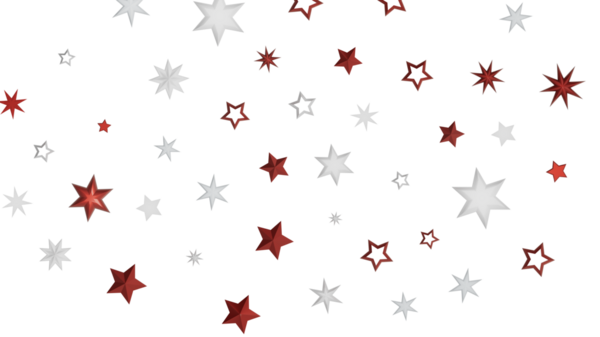 Festive star background: white silver and red stars design