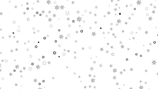 Tasarım ve kutlama için gri tonlu yıldızlarla soyut yıldız arkaplan çizimi