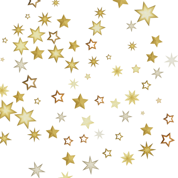 Beyaz Arkaplanda Altın Yıldız Konfeti: Kutlama Kutlaması