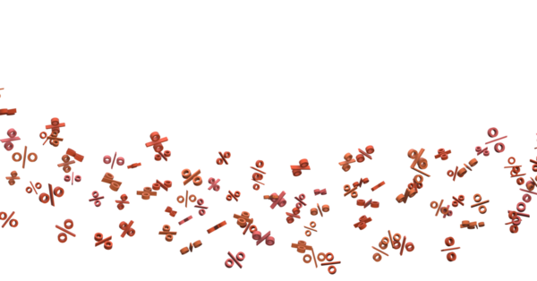 Beyaz Arkaplan Üzerine Düşen Soyut Yüzde Sembolleri