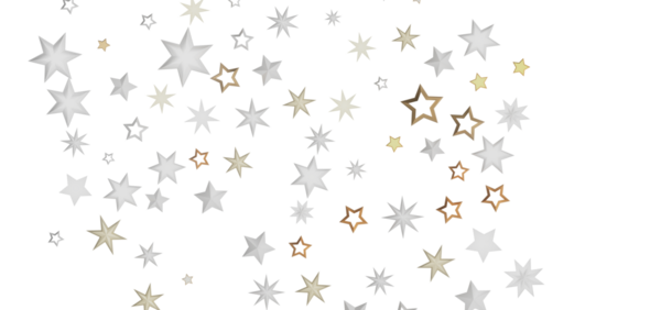 Beyaz üzerinde Altın ve Gümüş Yıldız Şekilleri olan Zarif Yıldızlı Arkaplan