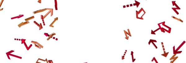 Beyaz arkaplanda farklı yönleri gösteren oklar