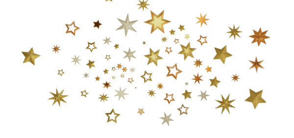 Beyaz Arkaplanda Altın Yıldız Konfeti: Kutlama Dekorasyonu