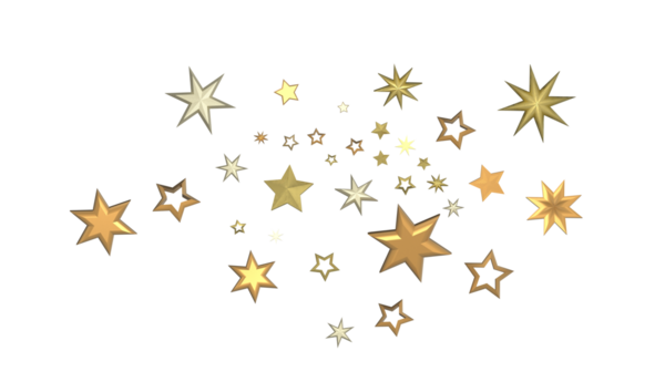 Beyaz Arkaplanda Altın Yıldız patlamaları: Kutlama Kavramı İllüstrasyonu