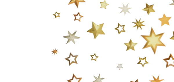 Beyaz Arkaplanda Altın Yıldız Konfeti: Kutlama Dekorasyonu