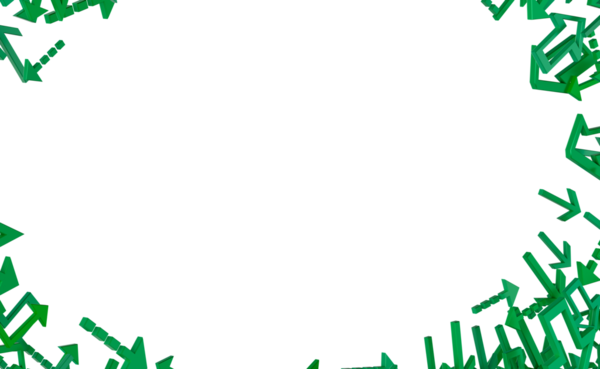 İletişim ve Yönlendirme için Beyaz Alanı Sınırlayan Yeşil Oklar