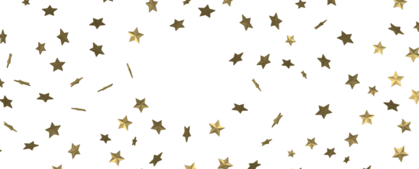 Beyaz arka planda altın yıldızlar parıldıyor, zarif bir dekor.