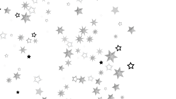 Beyaz Arkaplan, Parıltı ve Parıltı ile Gri tonda Yıldızları Özetle