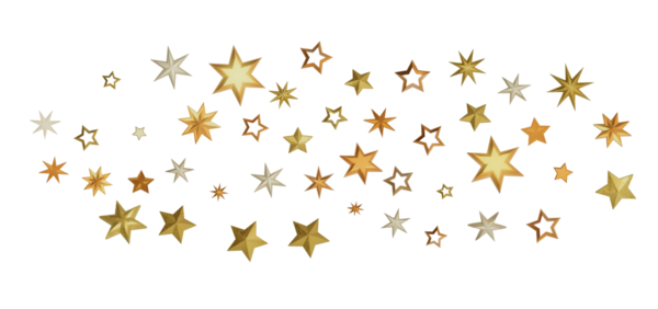 Altın Yıldız Kümesi Dekorasyon İçin Beyaz Arkaplanda İzole Edildi