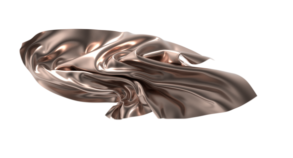 Beyaz Arkaplanda Akan Zarif Bronz Kumaş Soyut Çizim