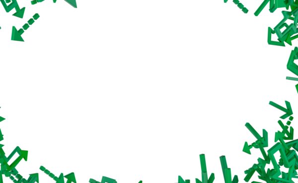 Beyaz arkaplanda soyut yeşil ok çerçevesi, yön kavramı