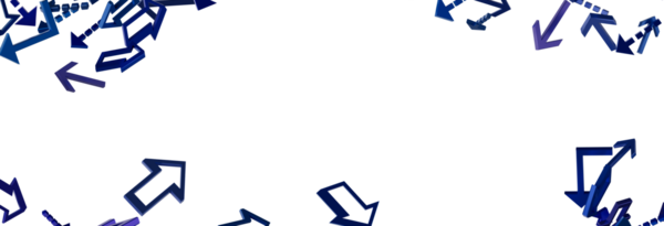 Beyaz arkaplanda yön kavramlarını temsil eden soyut oklar