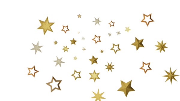 Altın Yıldız Konfeti Bayram Tasarımı İçin Beyaz Arkaplanda Serpiştirildi