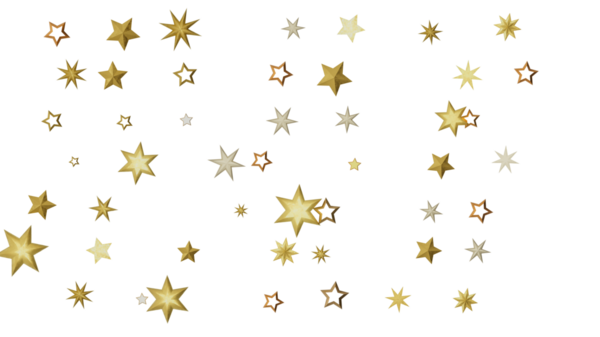 Beyaz Arkaplanda Altın Yıldız Konfeti: Kutlama Dekorasyonu