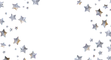 Beyaz Arkaplanda Dekorasyon İçin Dağıtılmış Zarif Gümüş Yıldızlar