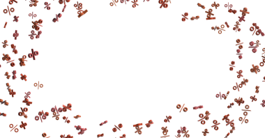 Soyut Yüzde Sembolleri İş Konseptleri İçin Ayrı Beyaz Geçmişe Düşüyor