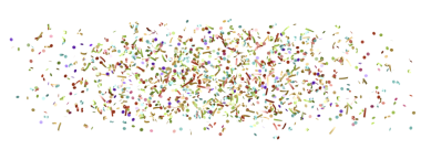 Kutlama için beyaz arkaplanda renkli konfeti parçacıkları izole edildi