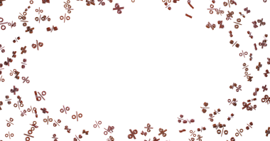 Mali Konseptler için Beyaz Arkaplan Düşen Soyut Yüzde Sembolleri