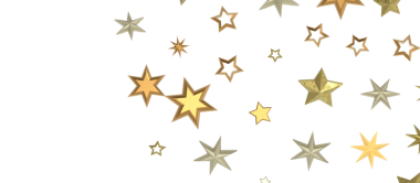 Parlak beyaz arkaplanda altın ve gümüş yıldız süslemeleri