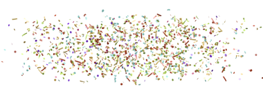 Kutlamalar ve etkinlikler için beyaz arka plana renkli konfeti düşüyor