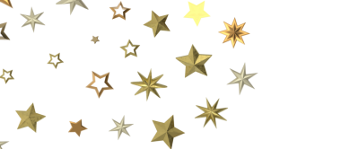 Dekorasyon için Beyaz Arkaplanda Altın Yıldız patlamaları