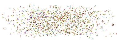 Pek çok küçük parti dekorasyonuna sahip renkli konfeti arka planı.