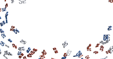 Beyaz arkaplanda yüzen yirmi beş numaralı soyut