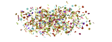 Kutlama için beyaz arkaplanda renkli konfeti parçacıkları izole edildi