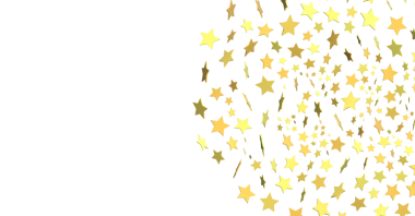 Gold Star konfeti arka planı kutlama ve tasarım için beyaza izole edildi