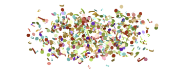 Kutlama için beyaz arkaplanda renkli konfeti parçacıkları izole edildi