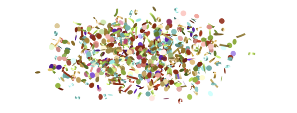 Kutlama için Beyaz Arkaplan 'a Renkli Konfeti Patlaması