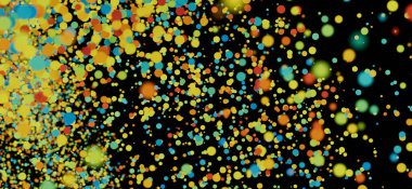 Siyah Arkaplan Dijital Sanatında Soyut Renkli Kabarcıklar