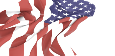 Amerikan Bayrağı Beyaz Arkaplanda Gururla Dalgalanıyor