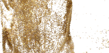 Beyaz arka plana karşı soyut altın parıltı, şenlikli lüks.