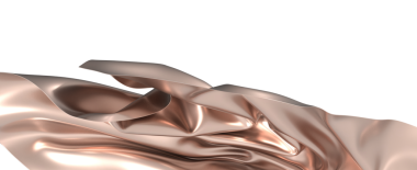 Yumuşak ışık ve zarif kıvrımlı soyut akan bakır madde