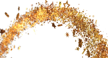 Beyaz, zarif ve şenlikli arka planda soyut altın yıldız akışı