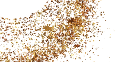 Beyaz Arkaplanda Altın Yıldız Konfeti: Kutlama ve Neşe