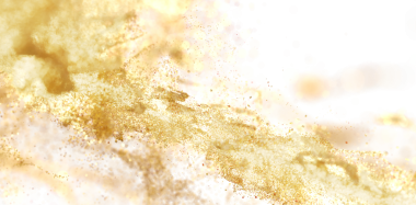 Beyaz arka planda soyut altın tozu sıçraması - lüks konsept