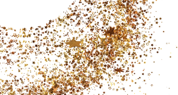 Beyaz Arkaplanda Altın Yıldız Konfeti: Kutlama ve Neşe