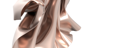 Beyaz üzerine izole edilmiş gül sarısı renkli zarif akıcı kumaş.