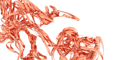 Beyaz Arkaplan Sanatsal Tasarımı Üzerine Soyut Bakır Kurdeleler