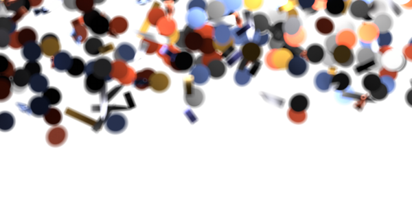 Beyaz Arkaplanda Şekiller Olan Soyut Renkli Bokeh Efekti