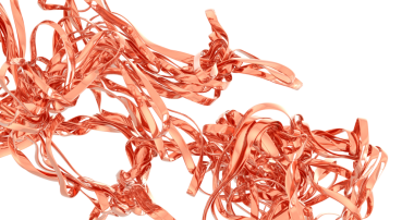 Beyaz Arkaplanda Soyut Bakır Kurdeleler: Sanatsal Tasarım Elementleri