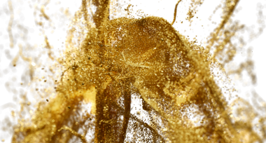 Beyaz Arkaplanda Soyut Altın Parıltı Patlaması, Sanatsal Altın Parçacıklar.