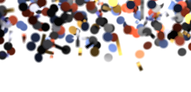 Beyaz Arkaplana Düşen Soyut Renkli Noktalar ve Şekiller