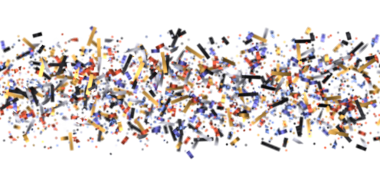 Beyaz arka plan kutlama partisine renkli konfeti düşüyor