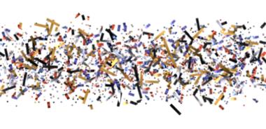 Beyaz arka plana renkli konfeti düşüyor