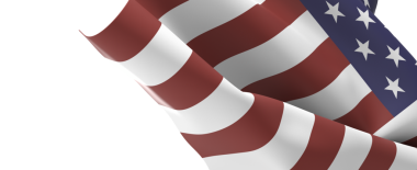 Beyaz arka planda yıldızlar ve çizgiler sallanan Amerikan bayrağı